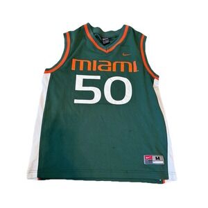 Miami Hurricanes Vintage Nike Basketball NCAA #50 Rare‎ JERSEY SHIRT GREEN